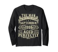 September 1968 57th Birthday Gifts For Men 57 Year Old Bday Long Sleeve T-Shirt