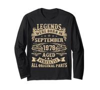 September 1978 47 Year Old Bday Gifts For Men 47th Birthday Long Sleeve T-Shirt