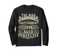 September 1998 27th Birthday Gifts For Men 27 Year Old Bday Long Sleeve T-Shirt