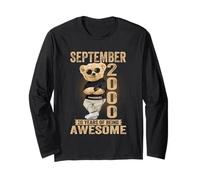 September 20th Birthday Men Women 2000 Awesome Teddy Bear Long Sleeve T-Shirt