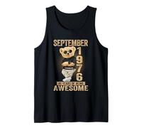 September 49th Birthday Men Women 1976 Awesome Teddy Bear Tank Top
