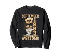 September 62nd Birthday Men Women 1963 Awesome Teddy Bear Sweatshirt