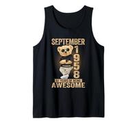 September 67th Birthday Men Women 1958 Awesome Teddy Bear Tank Top