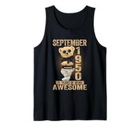 September 75th Birthday Men Women 1950 Awesome Teddy Bear Tank Top