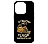 September 86th Birthday Men Women 1939 Awesome Sloth Lover Case for iPhone 14 Pro