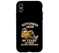 September 86th Birthday Men Women 1939 Awesome Sloth Lover Case for iPhone X/XS