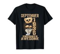 September 89th Birthday Men Women 1936 Awesome Teddy Bear T-Shirt