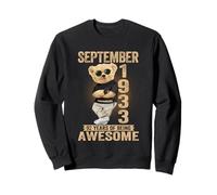 September 92nd Birthday Men Women 1933 Awesome Teddy Bear Sweatshirt