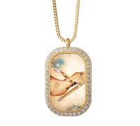 September August Virgo Constellation Zodiac Necklace Pendant Diamond Crystal Golden Jewelry