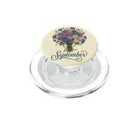 September Birth Flower Aster & Morning Glory Floral Birthday PopSockets PopGrip for MagSafe