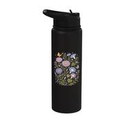 September Birth Flowers Aster Morning Glory Cottagecore Stainless Steel Insulated Water Bottle