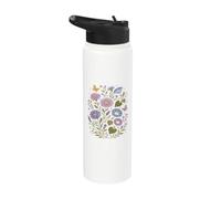 September Birth Flowers Aster Morning Glory Cottagecore Stainless Steel Insulated Water Bottle