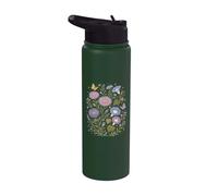 September Birth Flowers Aster Morning Glory Cottagecore Stainless Steel Insulated Water Bottle