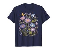 September Birth Flowers Aster Morning Glory Cottagecore T-Shirt