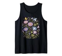 September Birth Flowers Aster Morning Glory Cottagecore Tank Top