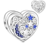September Charm for Pandora Charm Moon Star Heart Birthstone