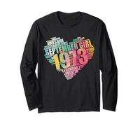 September Girl 1973 Awesome Fabulous 52 Heart 52nd Birthday Long Sleeve T-Shirt