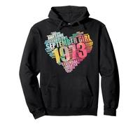 SEPTEMBER GIRL 1973 Awesome Fabulous 52 Heart 52nd Birthday Pullover Hoodie
