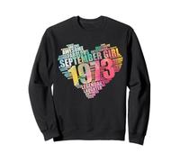 SEPTEMBER GIRL 1973 Awesome Fabulous 52 Heart 52nd Birthday Sweatshirt