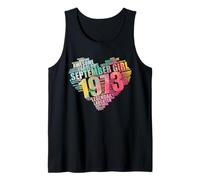 September Girl 1973 Awesome Fabulous 52 Heart 52nd Birthday Tank Top