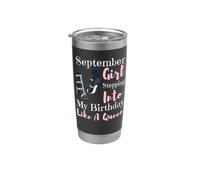 September Girl Stepping Into My Birthday Like A Queen Boots Stainless Steel Insulated Tumbler