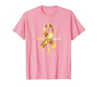 September Gold: Childhood Cancer Awareness Courage T-Shirt, Men, Pink, S