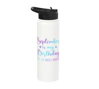 September is My Birthday Whole Month Tie Dye Men Women Kids Stainless Steel Insulated Water Bottle