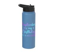 September is My Birthday Whole Month Tie Dye Men Women Kids Stainless Steel Insulated Water Bottle