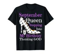 September Queen Stepping Into My Birthday Thanking God Women Value Graphic T-Shirt