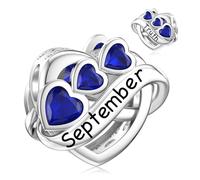September Sapphire Birthstone Charm for Pandora Bracelet Birthday Bead