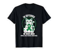 September- Spinal Cord Injuries Awareness Cat Support Ribbon T-Shirt