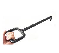 Septic Cover Pry Bar 16mm Manhole Hook Tool, Portable Steel Puller for Drain Cover Sewer Lids, Crowbar Single Hook End with Rectangular Handle(Length 79cm/31.1in)