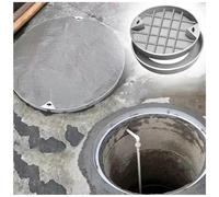 Septic Tank Covers, Round Stainless Steel Manhole Lid for Residential and Commercial Use, Embedded Design with Lifter Hook, Durable and Secure Access Solution