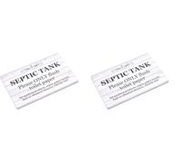 Septic Tank Sign - Adhesive Plaque, Ideal for you bathroom, toilet, Loo, W.C, printed on a light Foamex board. Make sure they only flush what they should. (Pack of 2)