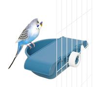 septillar Bird Bath for Cage, Hanging Bird Bathtub Shower Bowl for Parrot Budgie Parakeet Cockatiel (Blue)