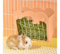 septillar Rabbit Hay Feeder, Hanging Feeding Hay Rack for Small Animals Rabbit, Dwarf Rabbit, Guinea Pig (Pink)