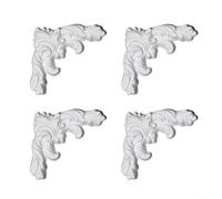 Septoolshop Decorative Corner Moulding Set for FRENCH Style Angel Trim PU Paintable Accent for Wall Cabinet Ceiling 4 Pack Assorted Sizes for Home Interior Living Room Bedroom Entryway(14cm)