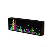 Septoolshop Music for SPECTRUM Audio LED Music for SPECTRUM Electronic Clock,Voice Control & Audio Cable Input, 384 RGB LEDs for Desktop Audio Visualizer, 12/24H Time Display & Alarm(Black)