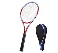Septpenta 27 Inch Adult Tennis Racket, Single Grip Shockproof Carbon Fiber Racket with Carrying Bag for Beginner To Intermediate Players(Red)