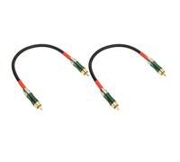Septpenta 2Pcs RCa Cable, Professional Double Shielded RCa Audio Cable, Ultra Compact Connector Body, Rac To RCa Male To Male Cable for Home Theater, HDTV, Gaming Consoles(Green 0.3m)