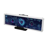 Septpenta 8.8in IPS Display, 1920X480 360° Rotating Infinitely Dimmable Computer Temp Monitor, 60Hz White Aluminum Housing CPU GPU SSD Data Monitor for Linux for Windows