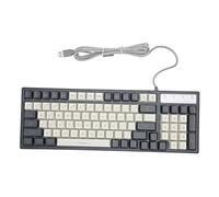 Septpenta 96 Keys Gaming Keyboard, USB Wired Membrane Keyboard with RGB Backlight, ABS Two Color Injection Keycap, Double Break Foot Brace for Desktop Computer PC
