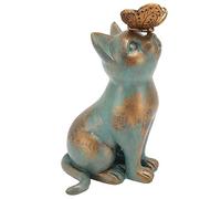 Septpenta Cat Figurine, Resin Modern Resin Art Sculpture, Sitting Cat, Exquisite Details, Retro Style Mottled Texture Durable Resin Sitting Cat Statue for Kids, School Projects