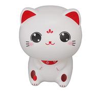 Septpenta Cute Nodding Cat Car Dashboard, Solar Powered Sensor Lucky Nodding Cat, Brightly Coloured Mini Cat Image That Waves Automatically, for Desk Car Restaurant Hotel(Big Eyes)