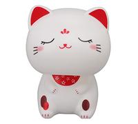 Septpenta Cute Nodding Cat Car Dashboard, Solar Powered Sensor Lucky Nodding Cat, Brightly Coloured Mini Cat Image That Waves Automatically, for Desk Car Restaurant Hotel(Smiling face)