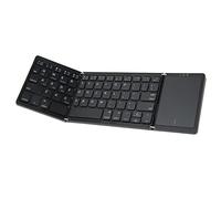 Septpenta Foldable Bluetooth Keyboard with Touchpad, Portable Rechargeable Folding Wireless Keyboard Ultra, 64 Keys Ultra Slim Pocket Folding Keyboard for Tablet and Laptop Black