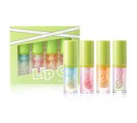 Septpenta Moisturizing Berry Flavor Moisturizing Lip Gloss, Non Tacky Tinted Fruit Flavor 4 Piece Lip Oil Set, Lip Moisturizer, All Day Protection, Mirror Shine