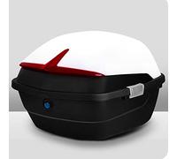 Septpenta Motorcycle Tailgate, Scooter Large Capacity Universal Replacement Trunk, Waterproof Impact Resistant Top Lock Organizer, Double Snap Design(White)