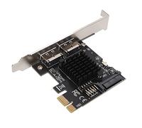 Septpenta PCIE To Power Esata Expansion Card, ASMeia ASM1061 Master Control, 6.0Gbps Two SATA, PCB Material Compatible with SATA6g Hard Drives for Windows