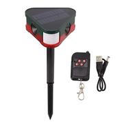 Septpenta Solar Animal Repeller Alarm, Long Range Sound Light Infrared Sensor Alarm with Remote Control, Repel Dog, Cat, Fox, Mice To Protect Farm Orchard Outdoor Camping